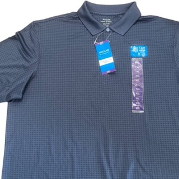 New Haggar Cool 18‎ Pro Golf Polo Mens Size XXL Blue Mini Geometric Print NWT - Picture 1 of 11